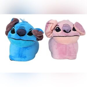 Stitch and Angel 3D Character Scuff Slippers! NWT! Size 2/3 Little Girls!